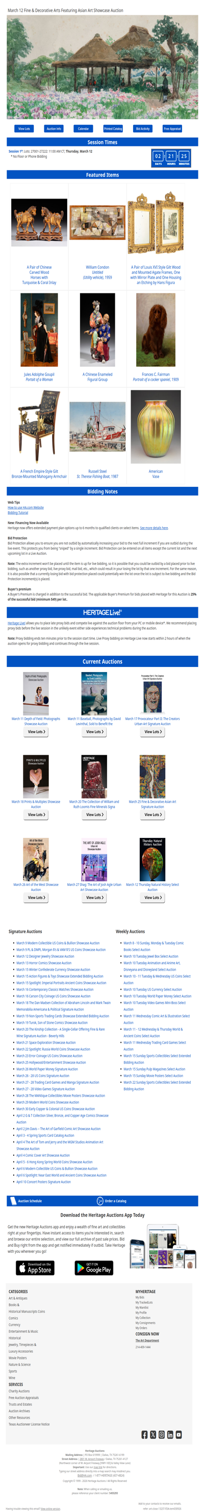 Ending Soon: March 12 Fine & Decorative Arts Featuring Asian Art Showcase Auction