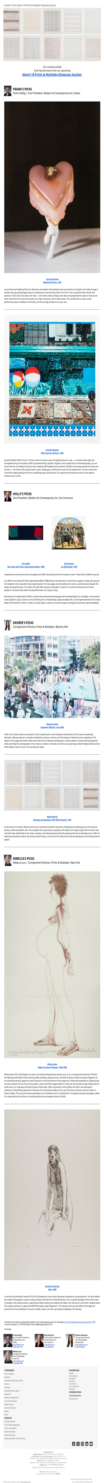 Curators' Picks from the Prints & Multiples Showcase Auction