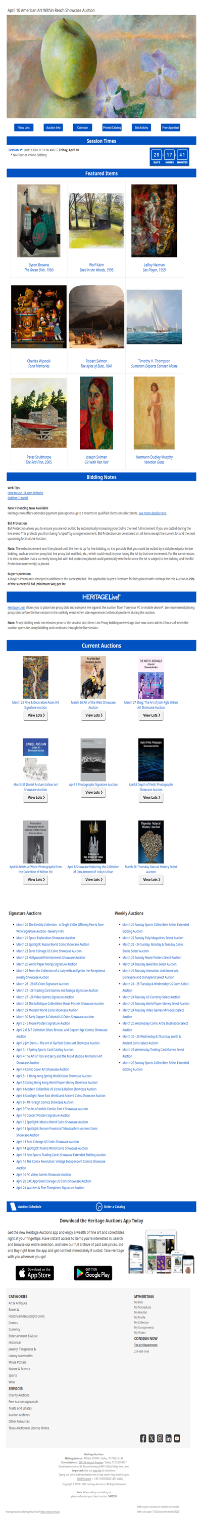 Bid Now: April 10 American Art Within Reach Showcase Auction