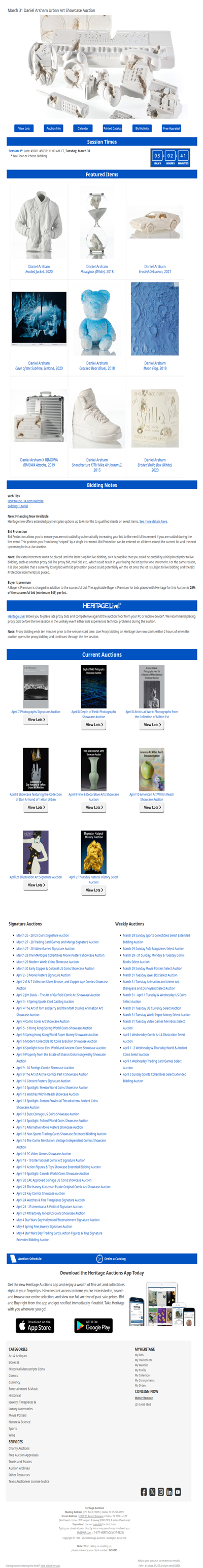 Ending Soon: March 31 Daniel Arsham Urban Art Showcase Auction