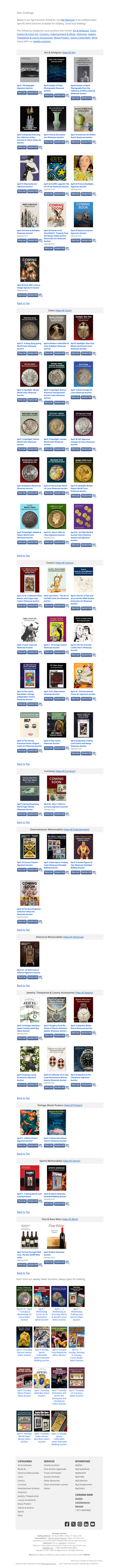 Auction Calendar: Don’t Miss These Upcoming Events