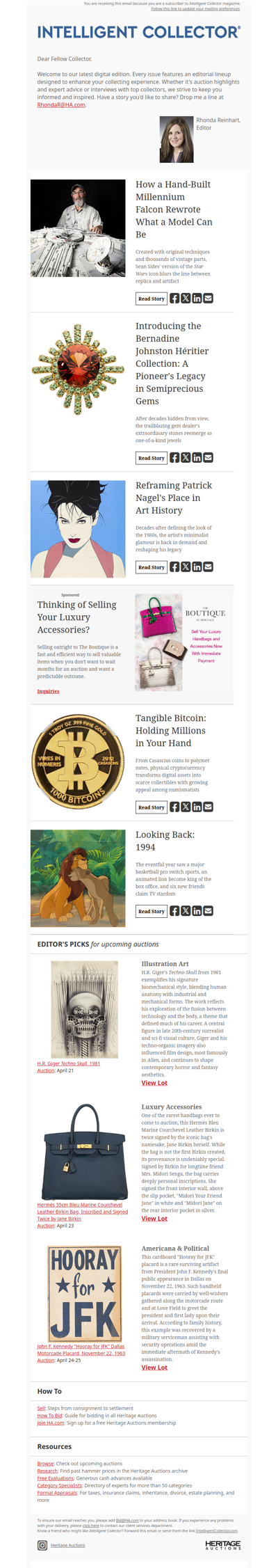 Your Intelligent Collector Special Delivery Newsletter