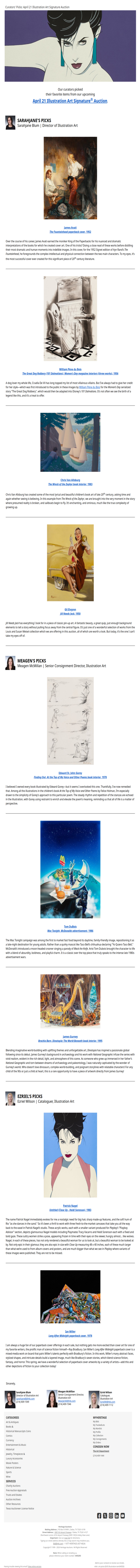 Curators' Picks from the Illustration Art Signature Auction