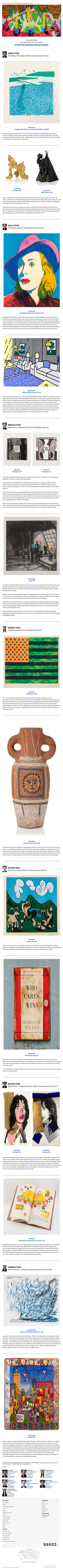 Curators' Picks from the Prints & Multiples Signature Auction