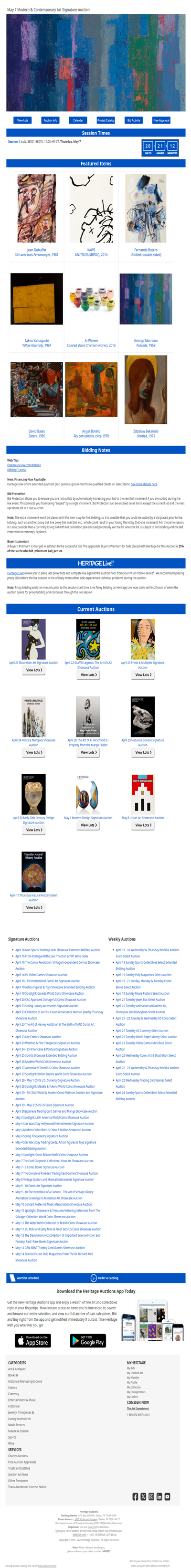 Bid Now: May 7 Modern & Contemporary Art Signature Auction