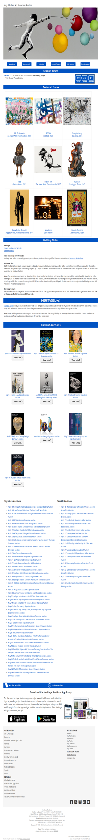 Bid Now: May 6 Urban Art Showcase Auction