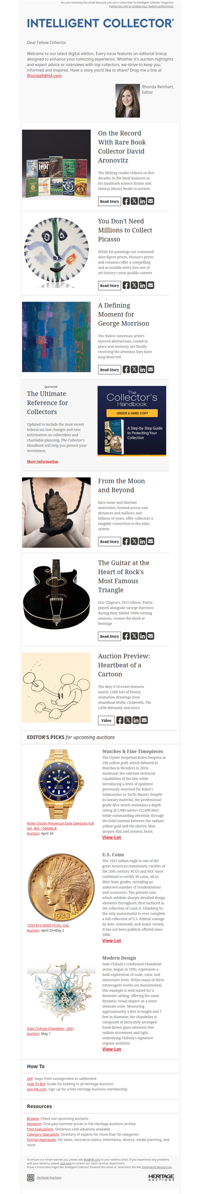 Your Intelligent Collector Special Delivery Newsletter