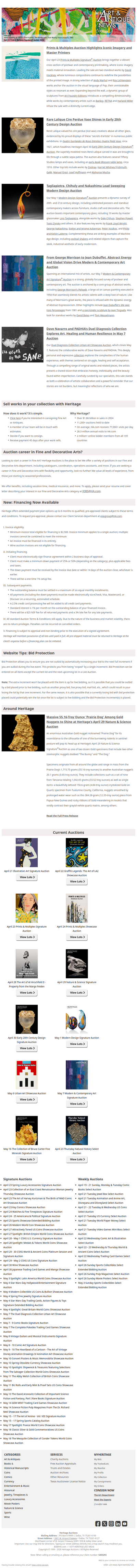 Heritage Auctions Art and Antique News