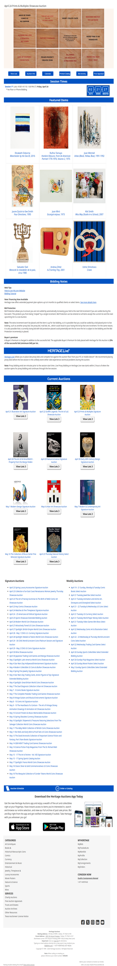 Ending Soon: April 24 Prints & Multiples Showcase Auction