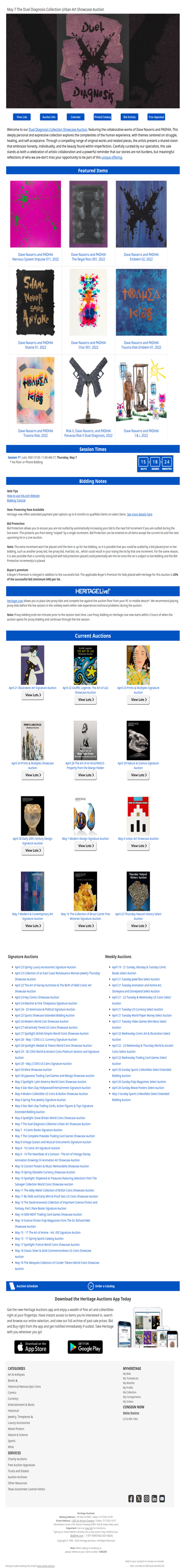 Highlighting: May 7 The Duel Diagnosis Collection Urban Art Showcase Auction