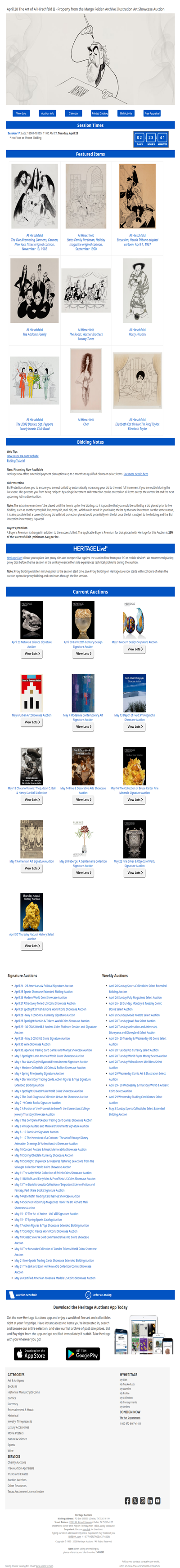 Ending Soon: April 28 The Art of Al Hirschfeld II - Property from the Margo Feiden Archive Illustration Art Showcase Auction