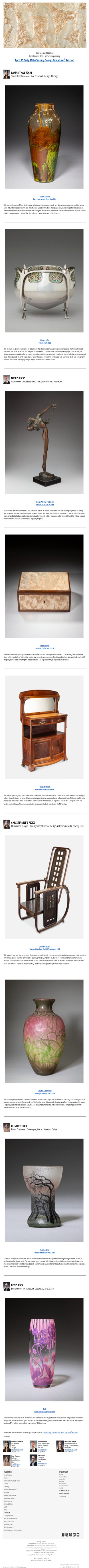 Specialists' Picks from the Early 20th Century Design Auctions