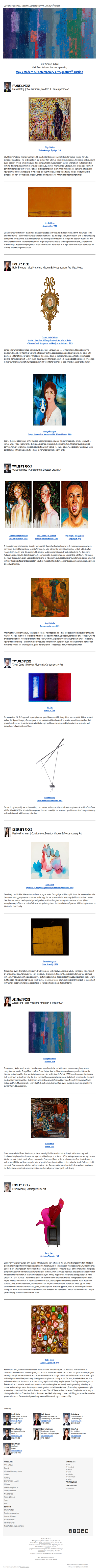 Curators' Picks from the Modern & Contemporary Art Auction