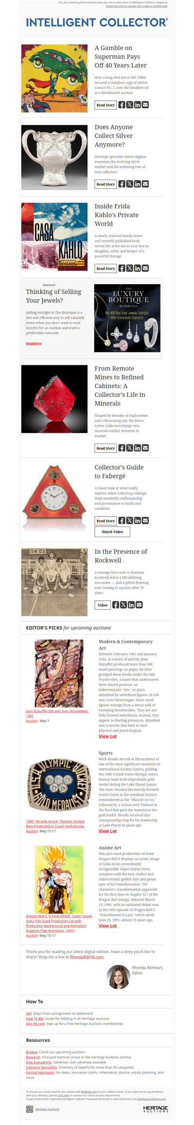 Your Intelligent Collector Special Delivery Newsletter