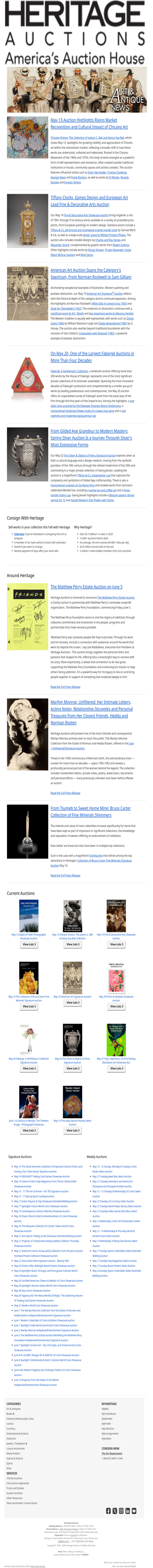 Heritage Auctions Art and Antique News