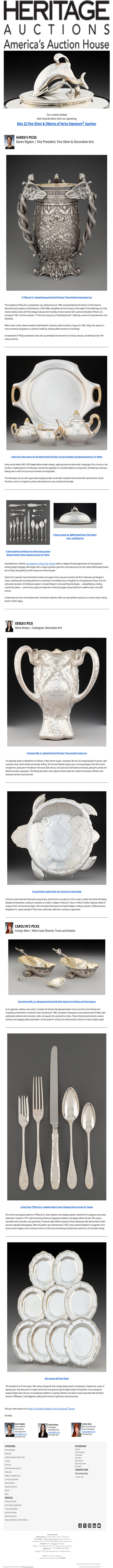 Curators' Picks from the Fine Silver & Objects of Vertu Auction