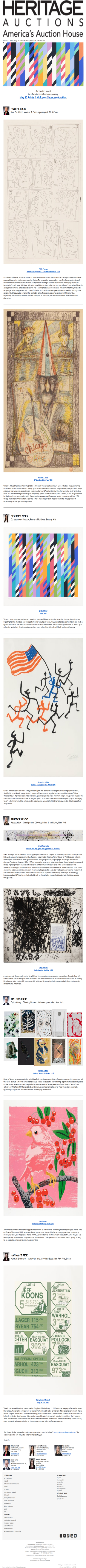 Curators' Picks from the Prints & Multiples Auction
