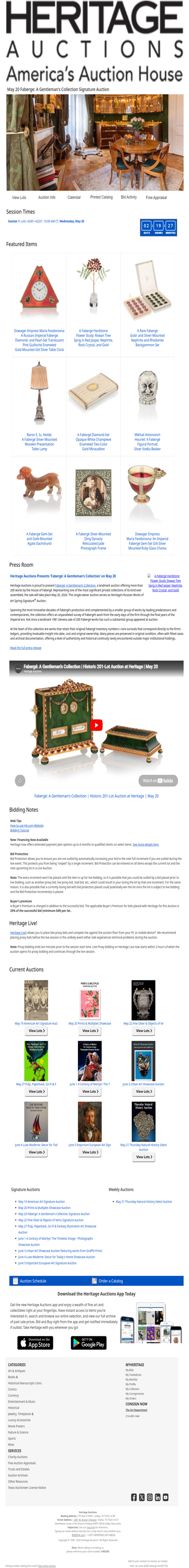 Ending Soon: May 20 Fabergé: A Gentleman's Collection Signature Auction