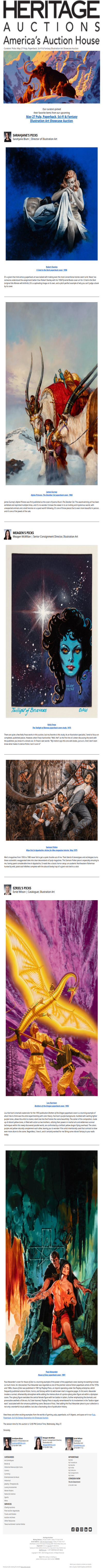 Curators' Picks from the Pulp, Paperback, Sci-Fi & Fantasy Illustration Auction