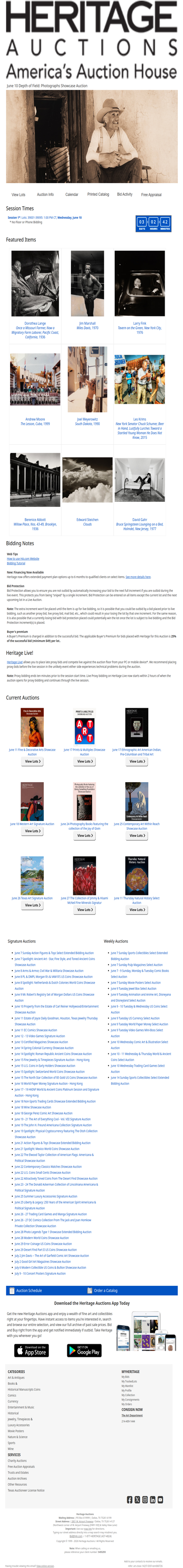 Ending Soon: June 10 Depth of Field: Photographs Showcase Auction