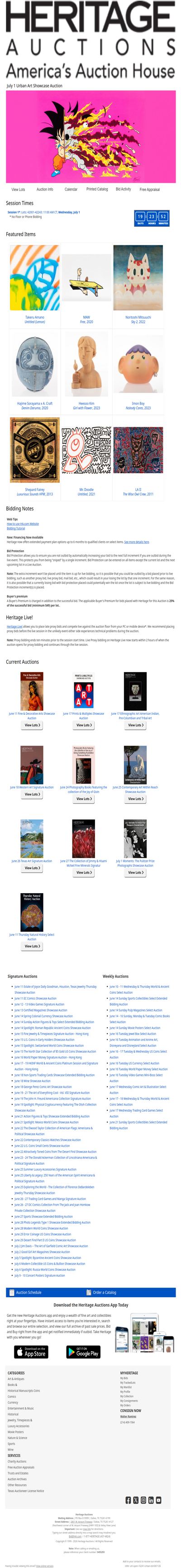 Bid Now: July 1 Urban Art Showcase Auction