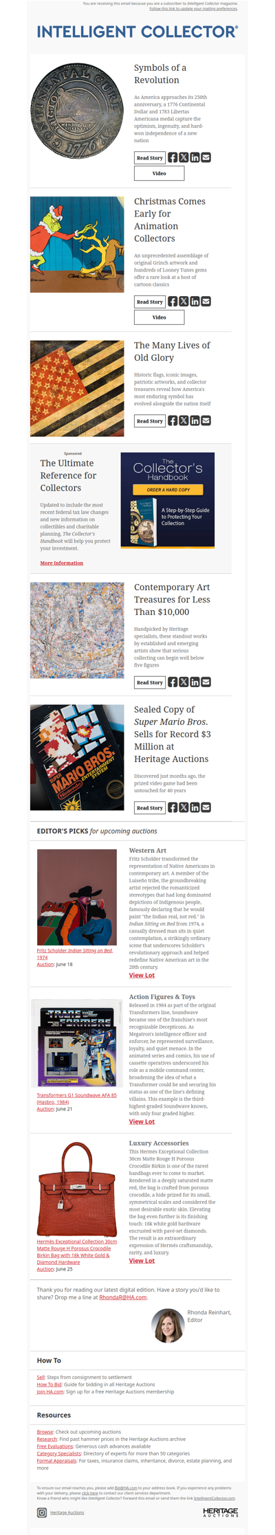Your Intelligent Collector Special Delivery Newsletter