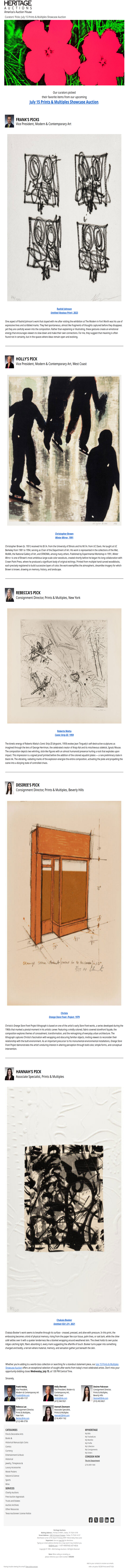 Curators' Picks from the Prints & Multiples Auction