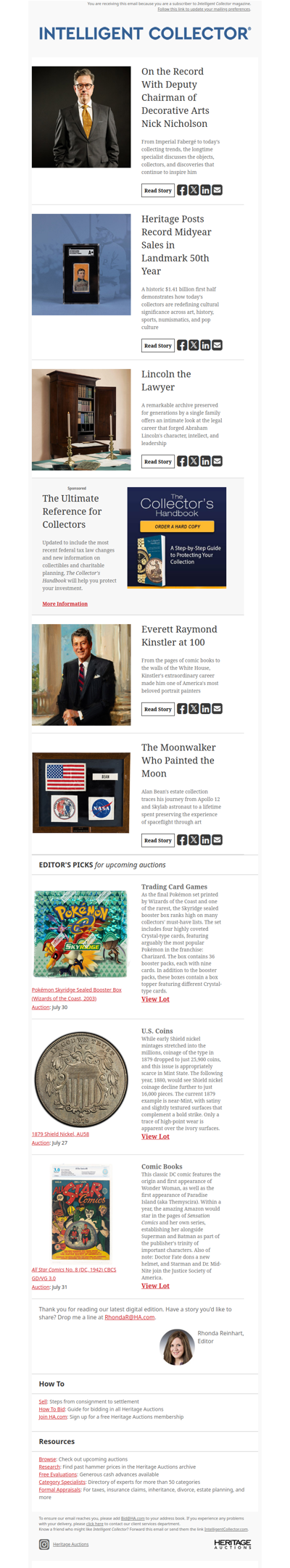 Your Intelligent Collector Special Delivery Newsletter