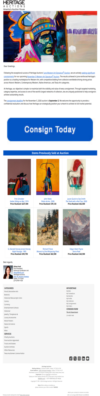 Now Accepting Consignments for our Western Art Auction