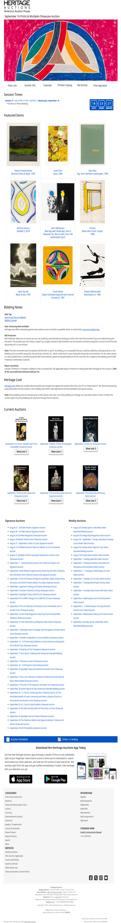 Bid Now: September 16 Prints & Multiples Showcase Auction