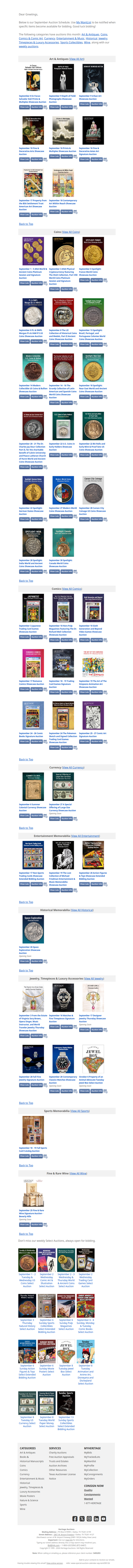 Auction Calendar: Don’t Miss These Upcoming Events