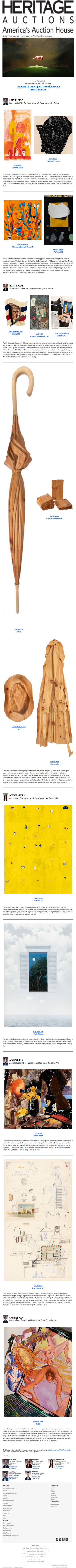 Curators' Picks from the September 18 Contemporary Art Within Reach Auction