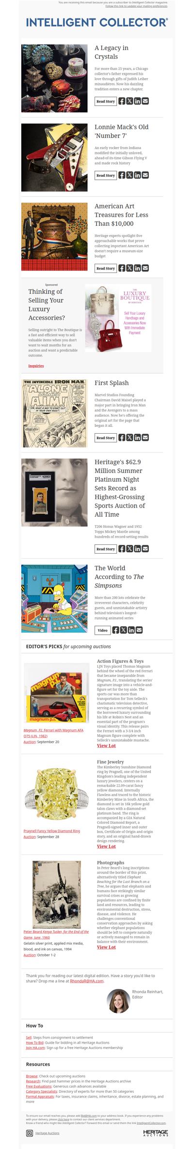Your Intelligent Collector Special Delivery Newsletter