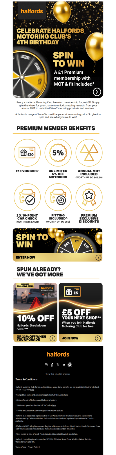 Feeling lucky? Spin to win a £1 MOT 🌟