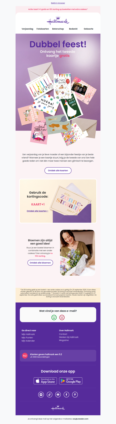 Het tweede kaartje gratis 🎉