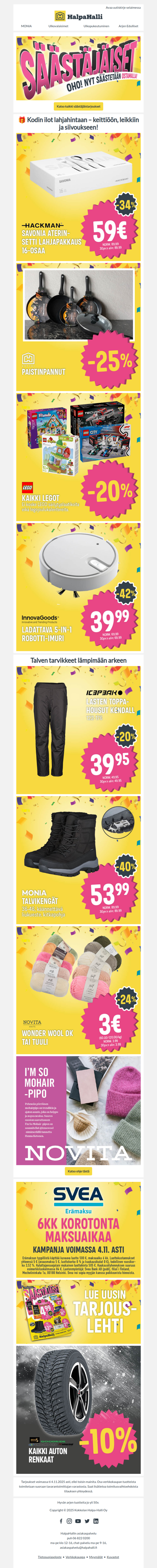 HalpaHallissa on nyt Säästäjäiset!