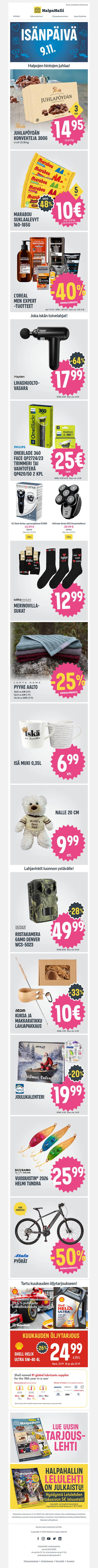 Isänpäivän lahjavinkit – halpojen hintojen juhlaa! 💫