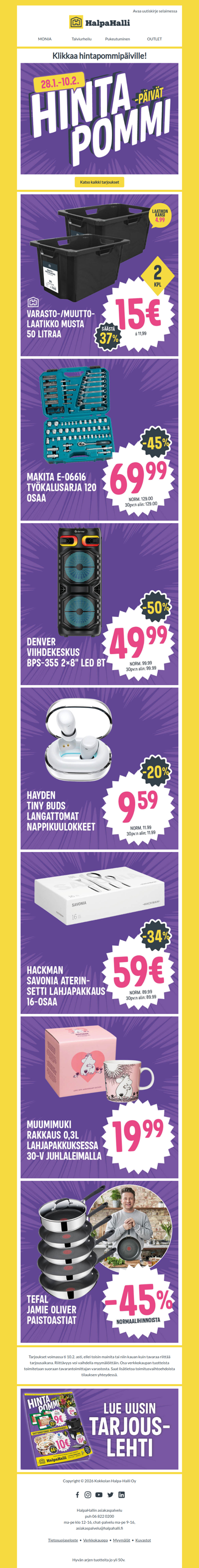 HalpaHallissa alkoi Hintapommipäivät! 💥