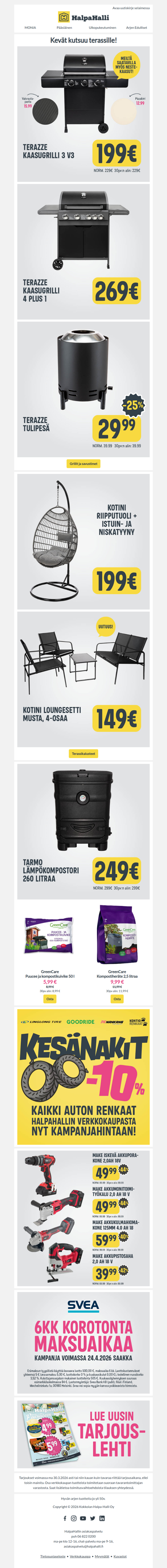 Pihaprojektit käyntiin – löydä kaikki tarvittava HalpaHallista!