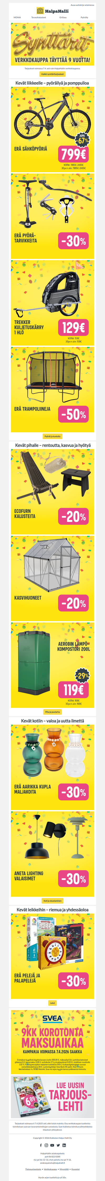 HalpaHallin verkkokauppa 9 vuotta – juhli mukana huipputarjouksin!