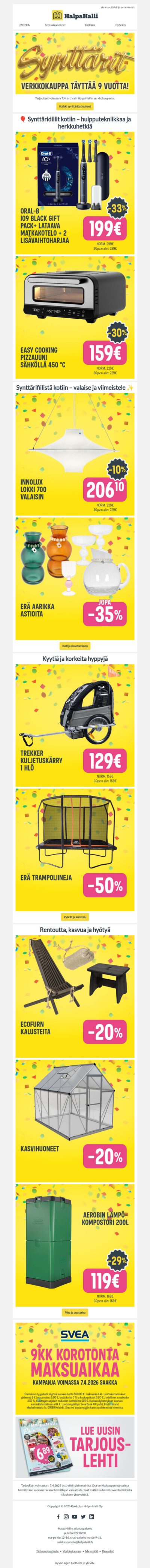 Hyödynnä verkon synttäridiilit!