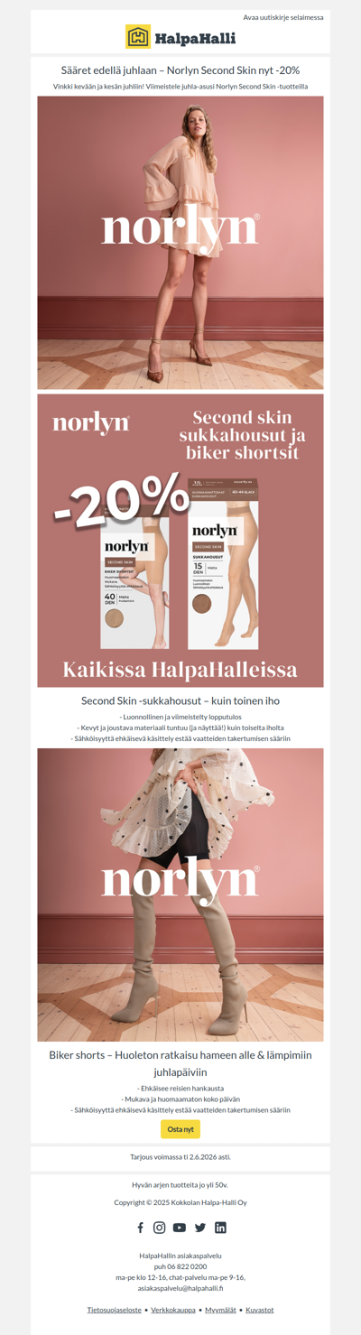 Sääret edellä juhlaan – Norlyn Second Skin -20%