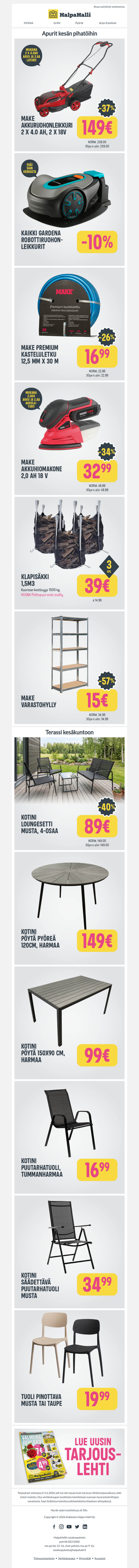 Aurinkoa, oleskelua ja puutarhapuuhia