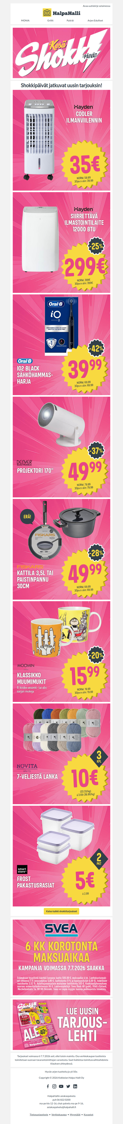 Lisää huipputarjouksia Shokkipäiviltä!