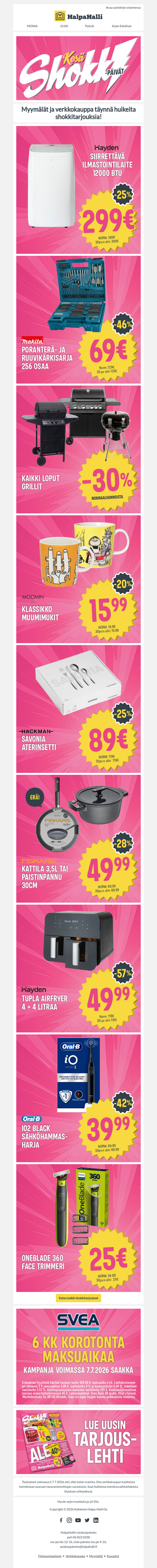 Shokkipäivien suosituimmat tuotteet!