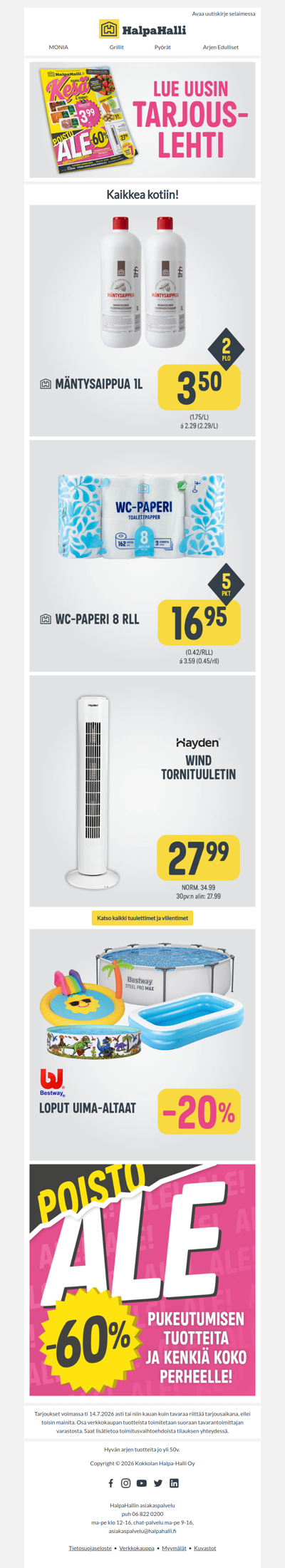Lue uusin tarjouslehti!