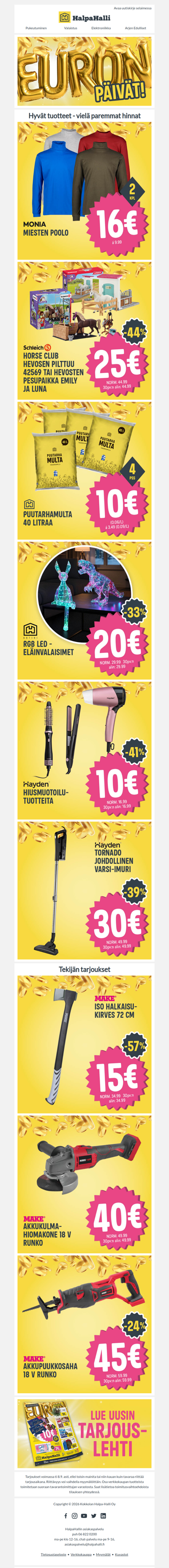 Uudet tasarahatarjoukset ovat täällä!
