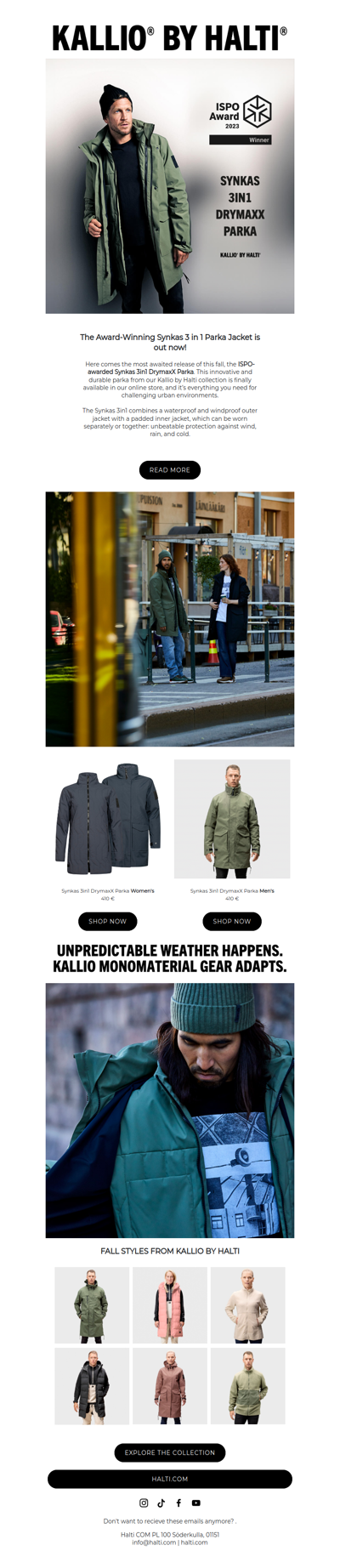 The Award-Winning Synkas 3in1 Parka Jacket from Kallio by Halti is here!