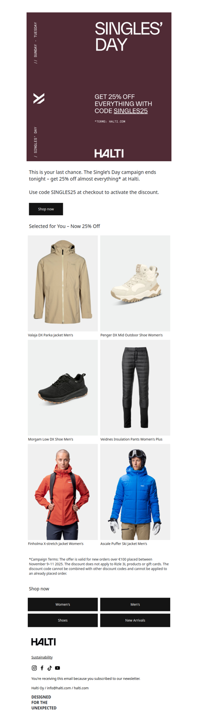 Last day – 25% off with code SINGLES25