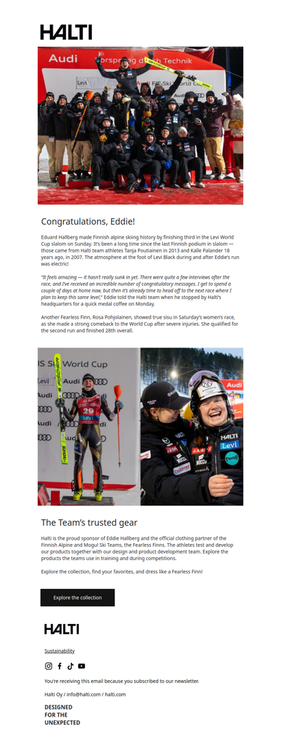 Eduard Hallberg made Finnish Alpine Skiing history in Levi